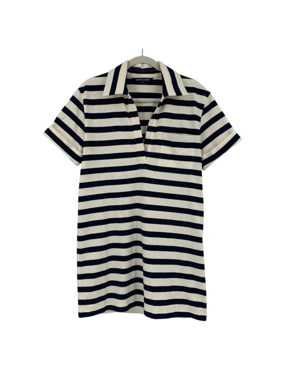 Veronica Beard Black and White Striped Polo Mini Dress